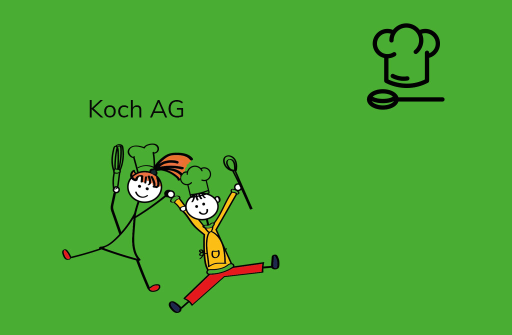 Junge und Mädchen - Logo mit Schneebesen und Kochlöffel