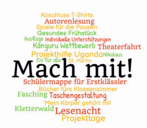 Mach mit - Förderverein Textanimation mit Überschriften Lesenacht, Autorenlesung u.a. Aktivitäten
