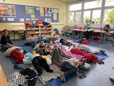 Foto von der Lesenacht Klasse 4