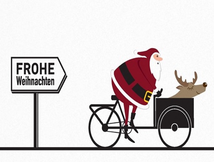 Nikolaus auf dem Fahrrad